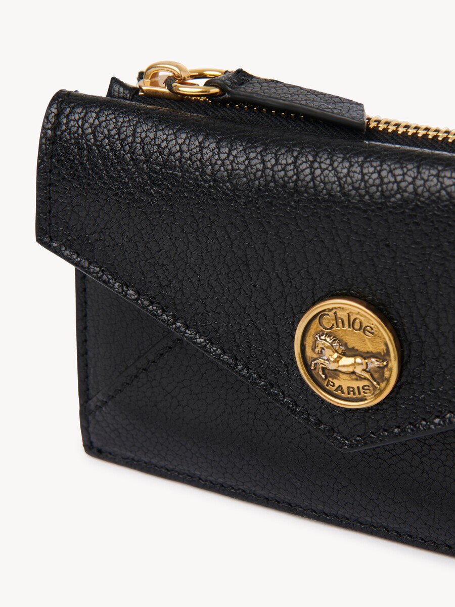 Cartera peque&ntilde;a Envelope con ranuras para tarjetas de cuero granulado - 6