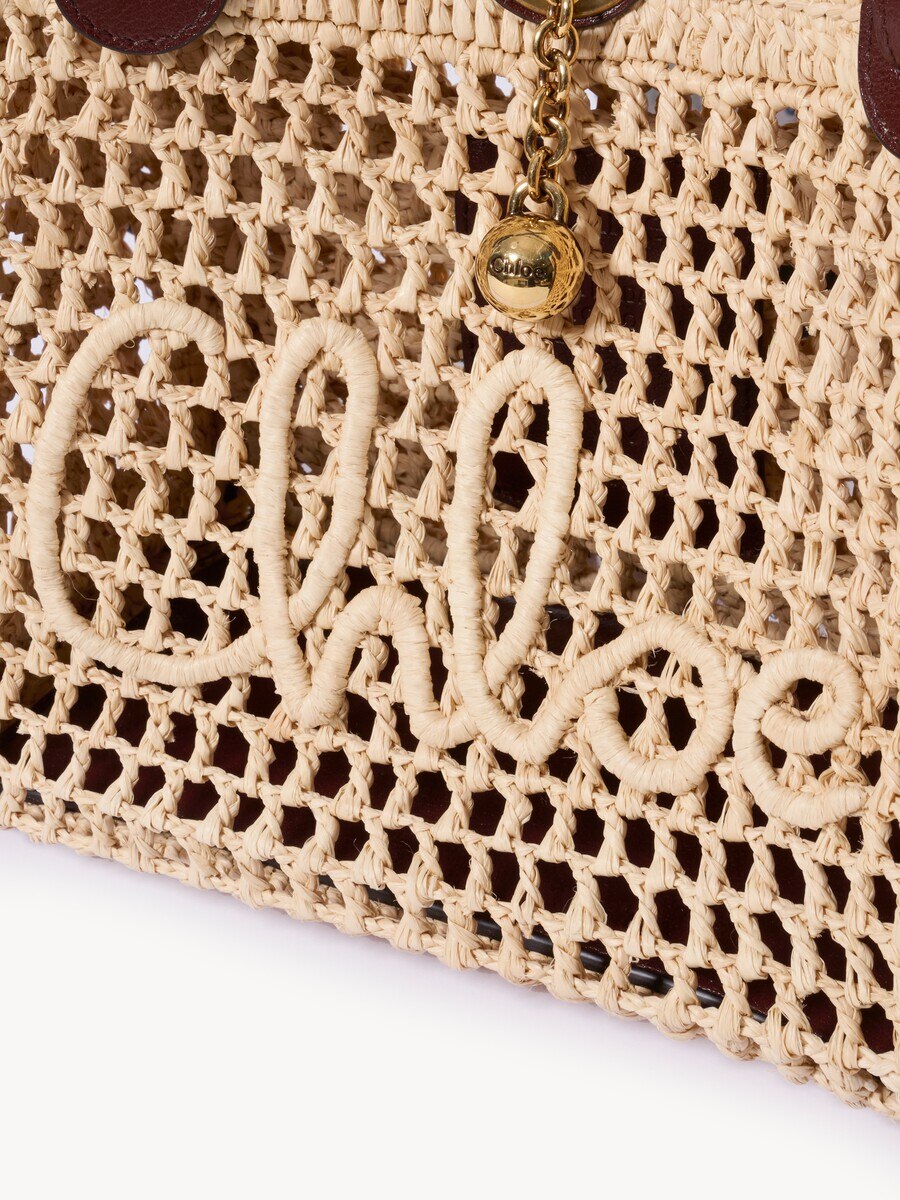 Small Chlo&eacute; Iconic double carry bag in raffia - 6