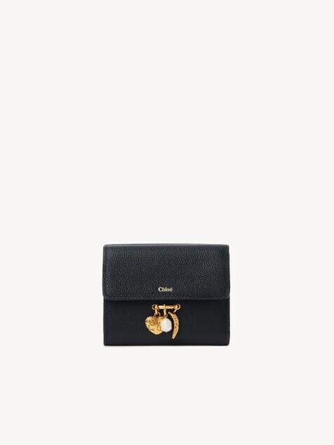 Small Chlo&eacute; Charms tri-fold wallet in grained leather