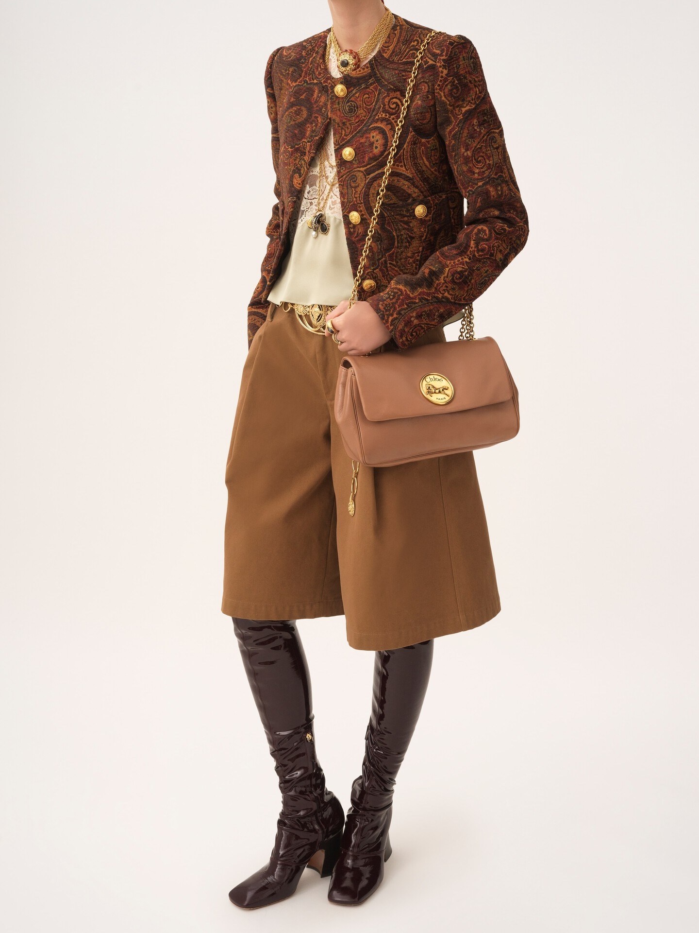 Chlo&eacute; Heritage Schultertasche aus genarbtem Leder - 8