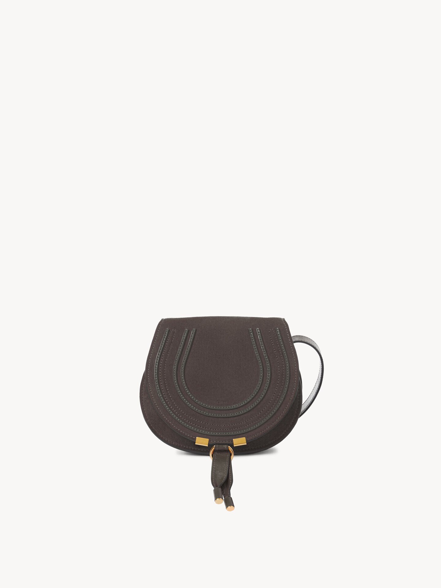 スエードレザー製Marcieスモールサドルバッグ グレー - Chloé