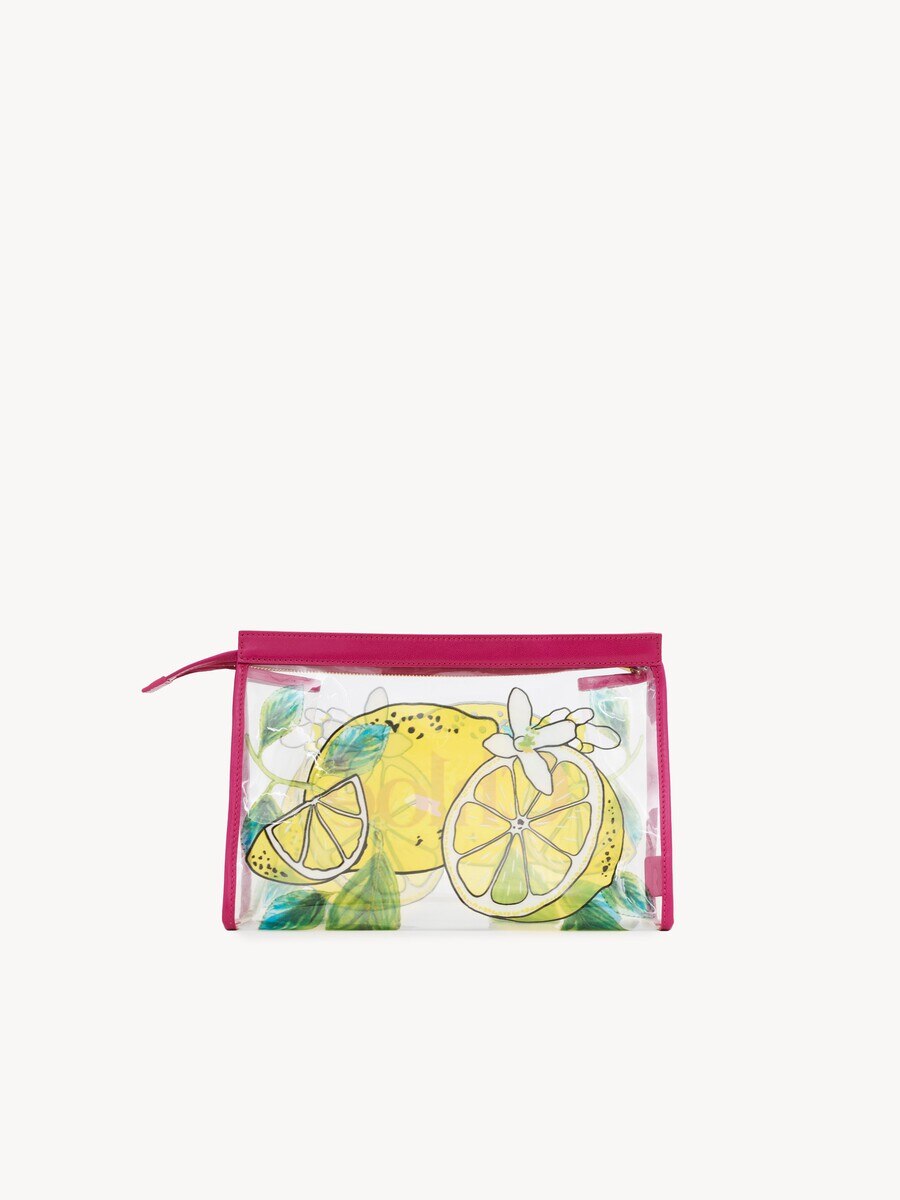 Chlo&eacute; Soleil zipped pouch in lemon-print jelly - 5