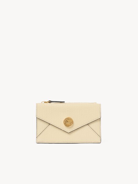 Petit porte-cartes et monnaie Envelope en cuir grain&eacute;