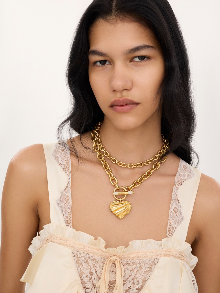 Collier Chlo&eacute; Pleated Heart - 3