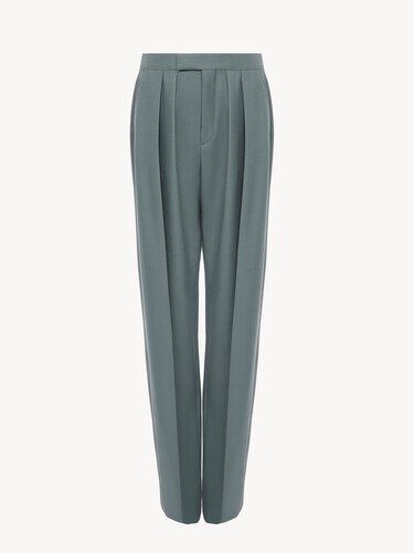 Tailored cigarette trousers in wool gabardine - 2