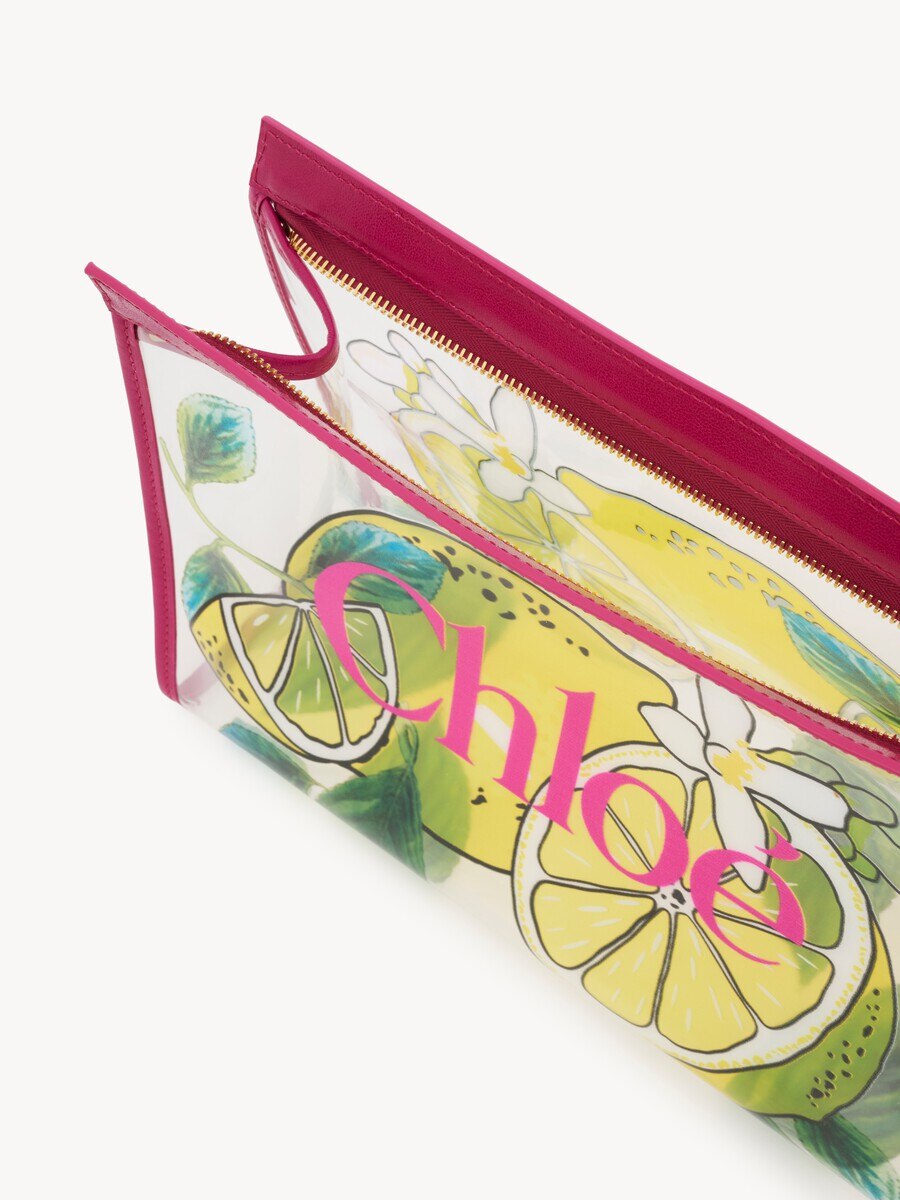 Chlo&eacute; Soleil zipped pouch in lemon-print jelly - 5