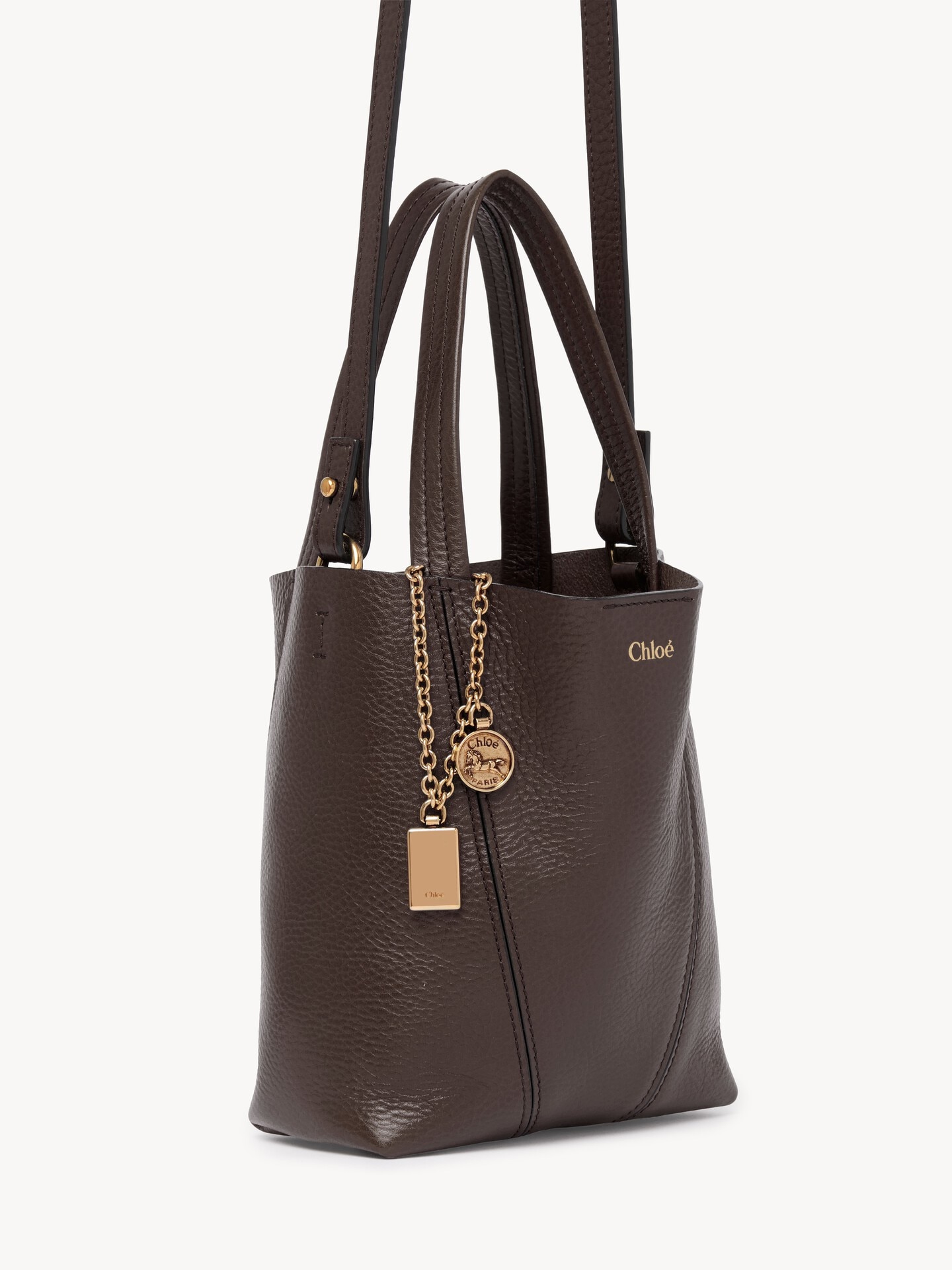 Small Chlo&eacute; Spin tote bag in grained leather - 5