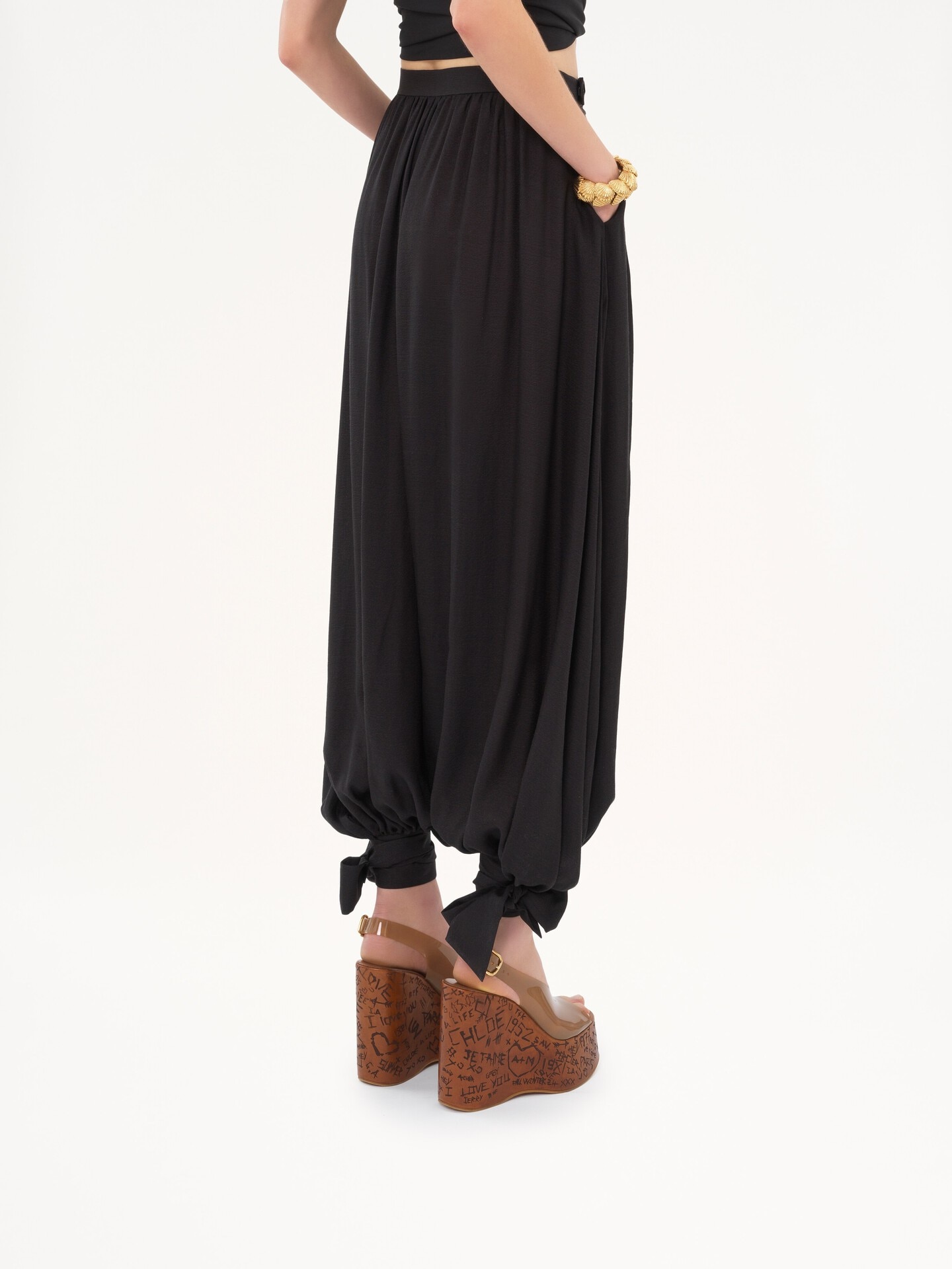 Fluid pleated pants in silk charmeuse - 5