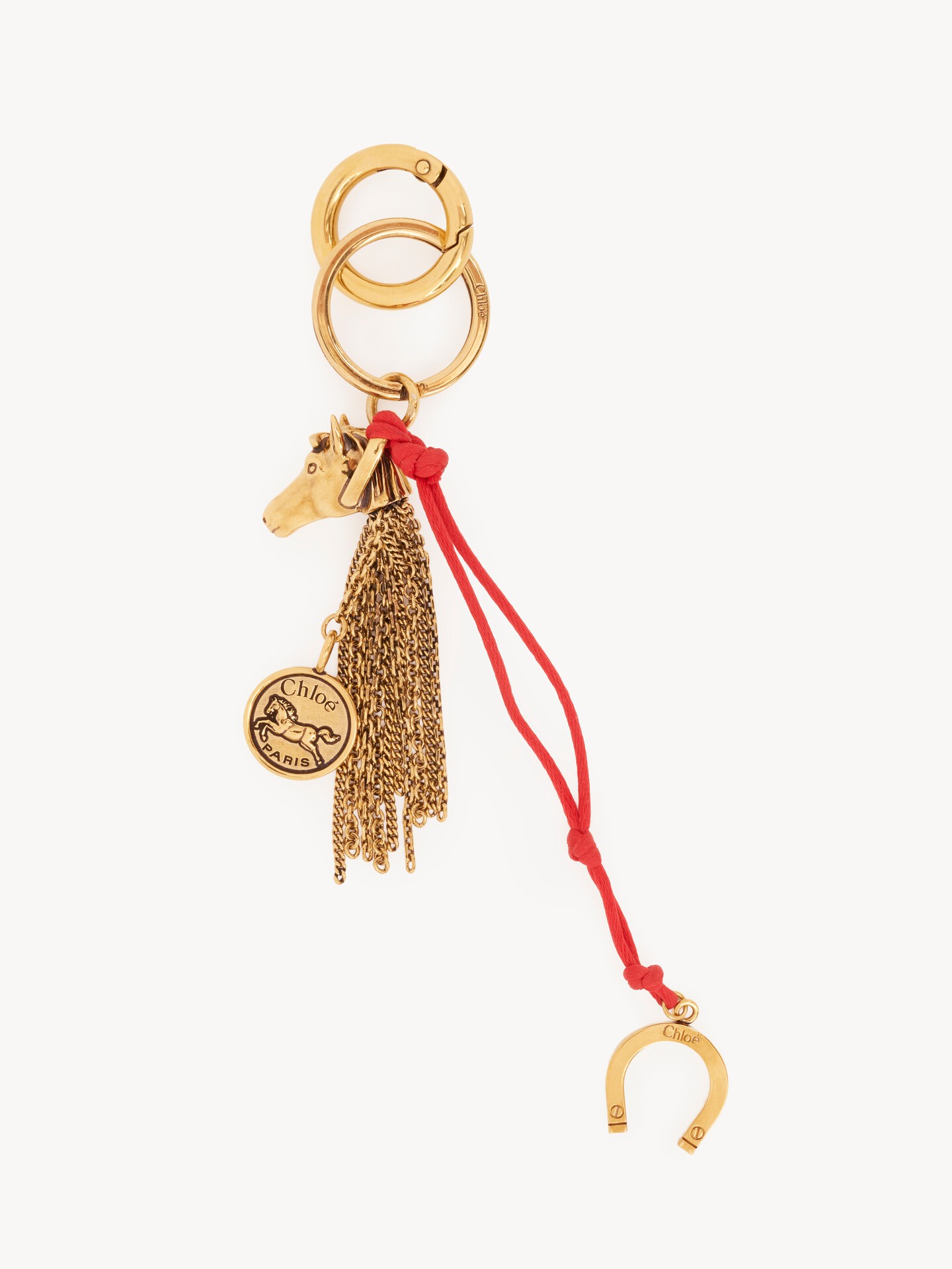 Chlo&eacute; Symbols Chain Horse bag charm in brass - 1