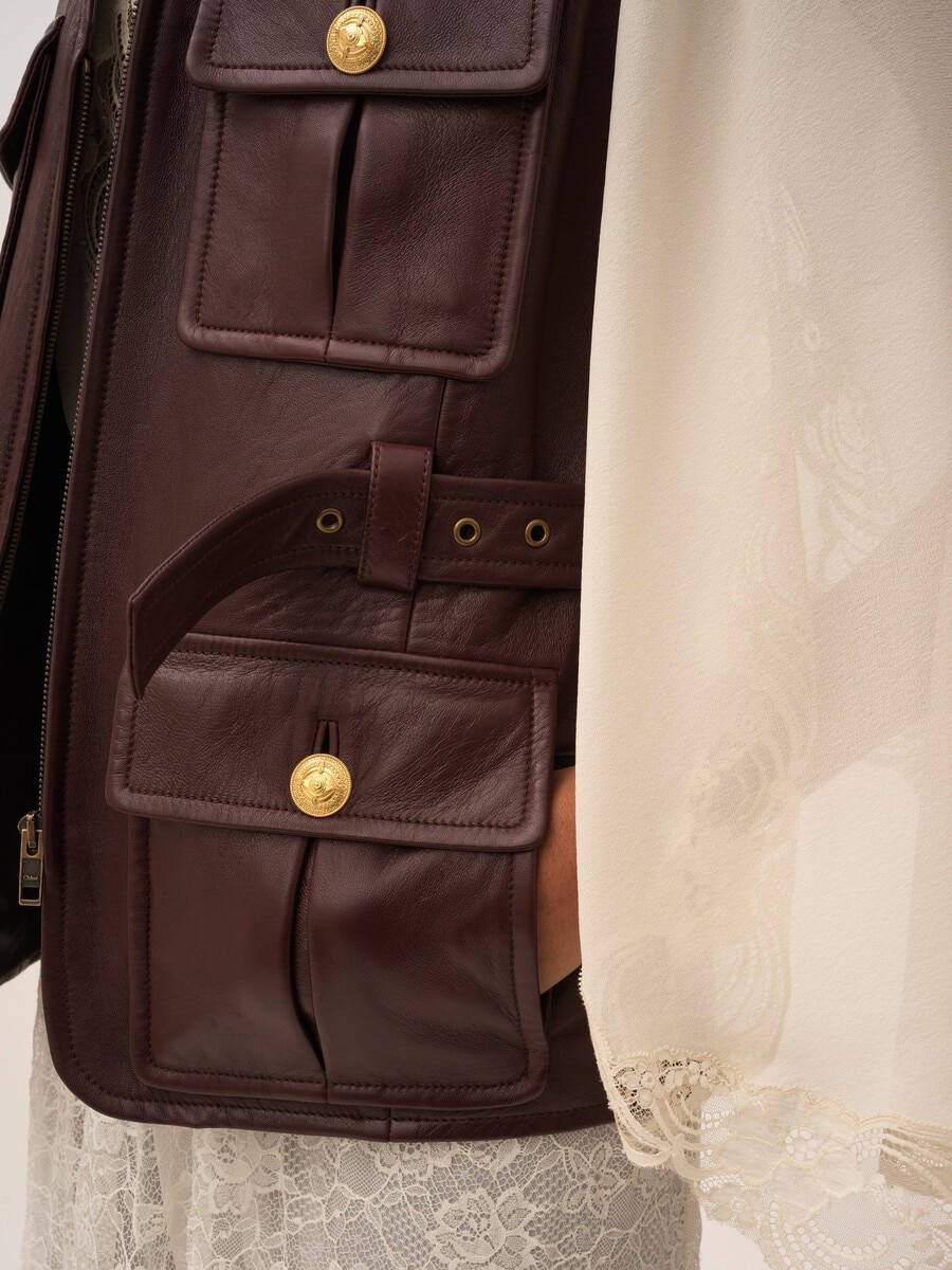 Veste sans manches utilitaire en cuir - 7