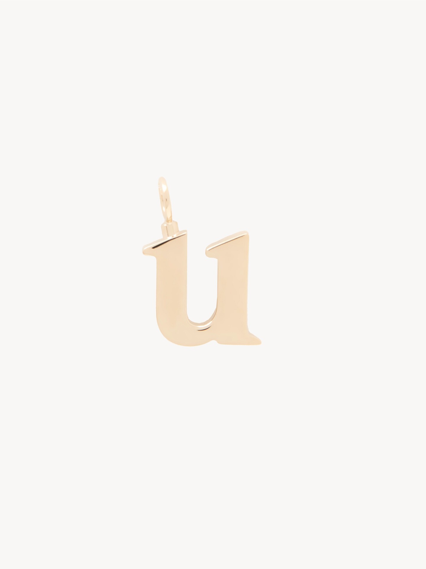 Alphabet letter U charm in brass - 2