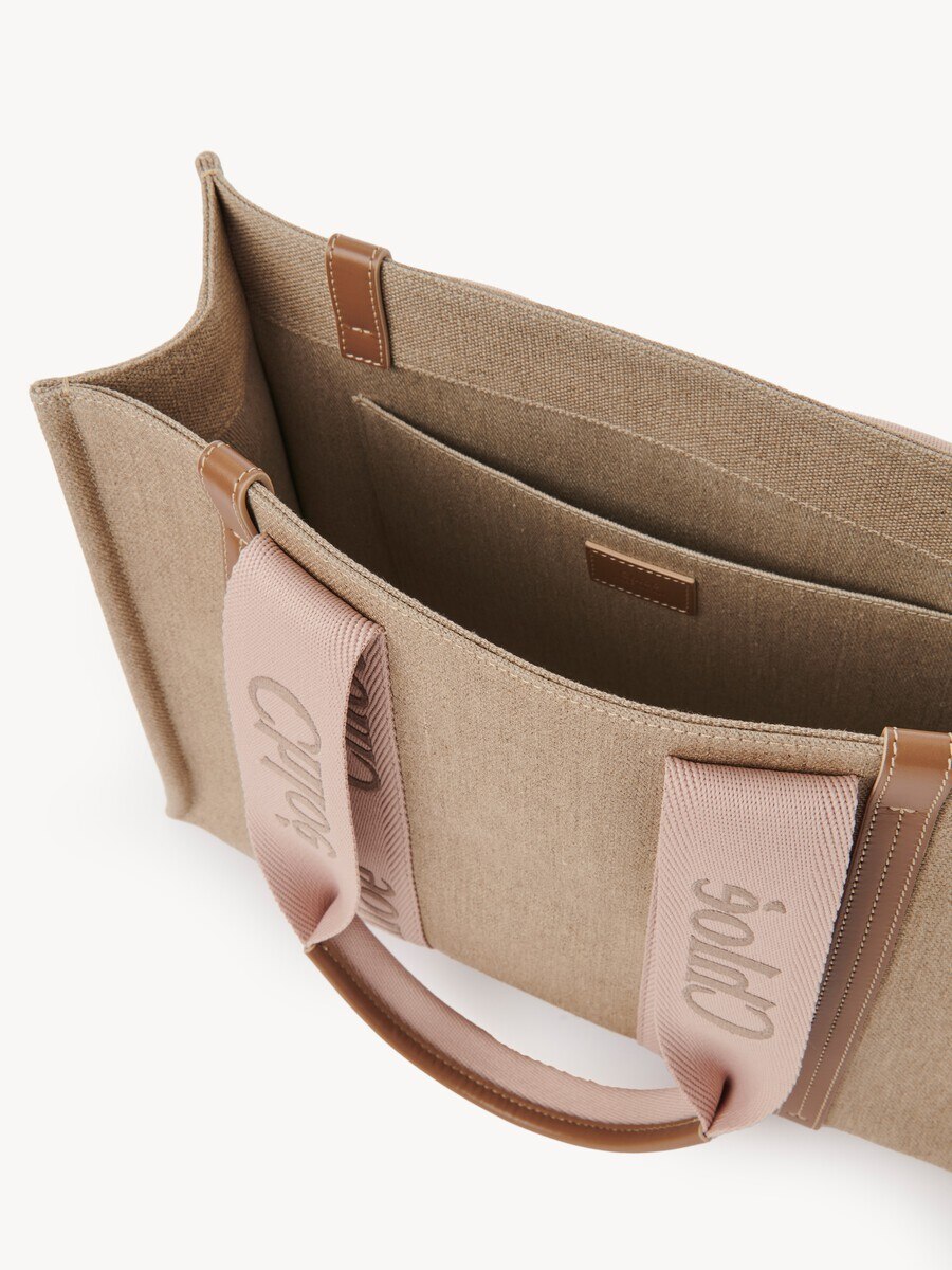 Woody tote bag in linen - 4