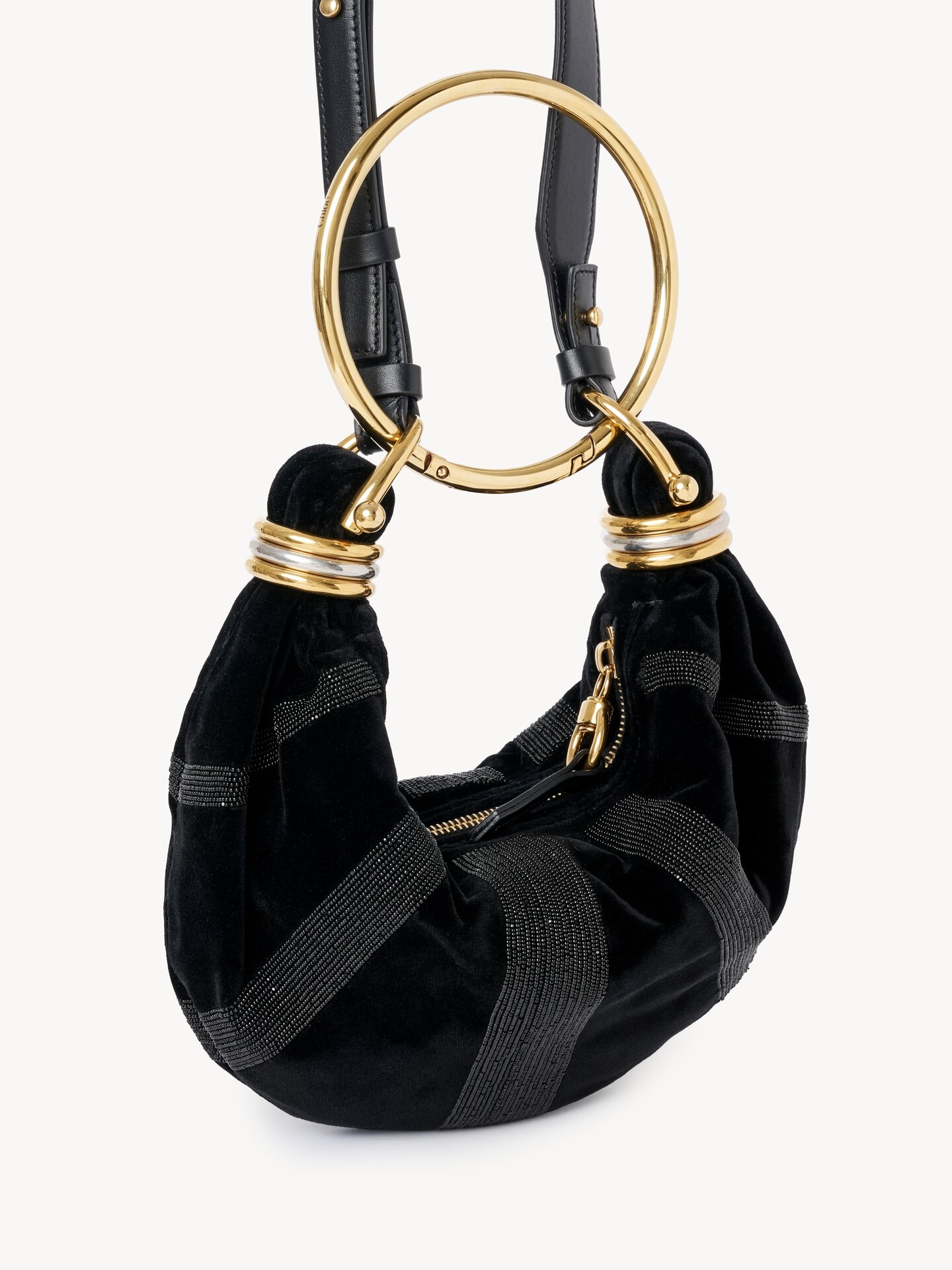 Mini Bracelet Hobo bag in suede leather - 3