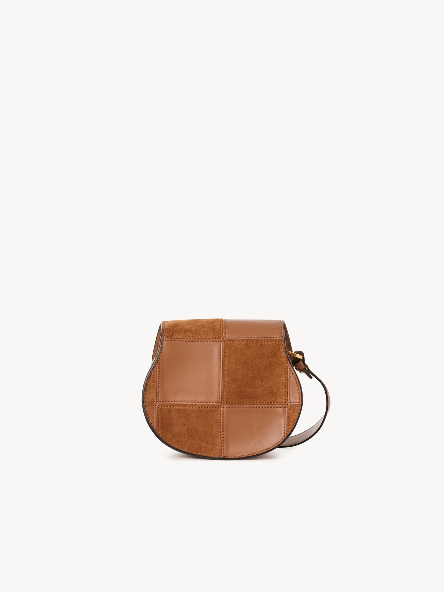 Small Marcie saddle bag in grained & suede leather - 4.0