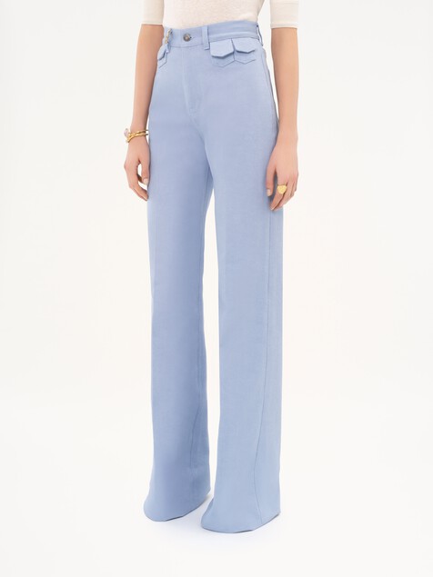 Jean taille haute &eacute;vas&eacute; en denim