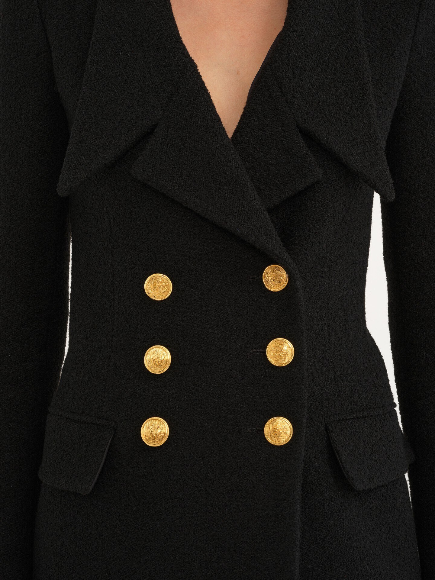 Chloé ダブルブレスト ジャケット マイクロブークレウール製ダブルブレストカーディガンジャケット