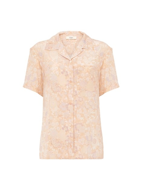 Blouse manches courtes en cr&ecirc;pe de chine