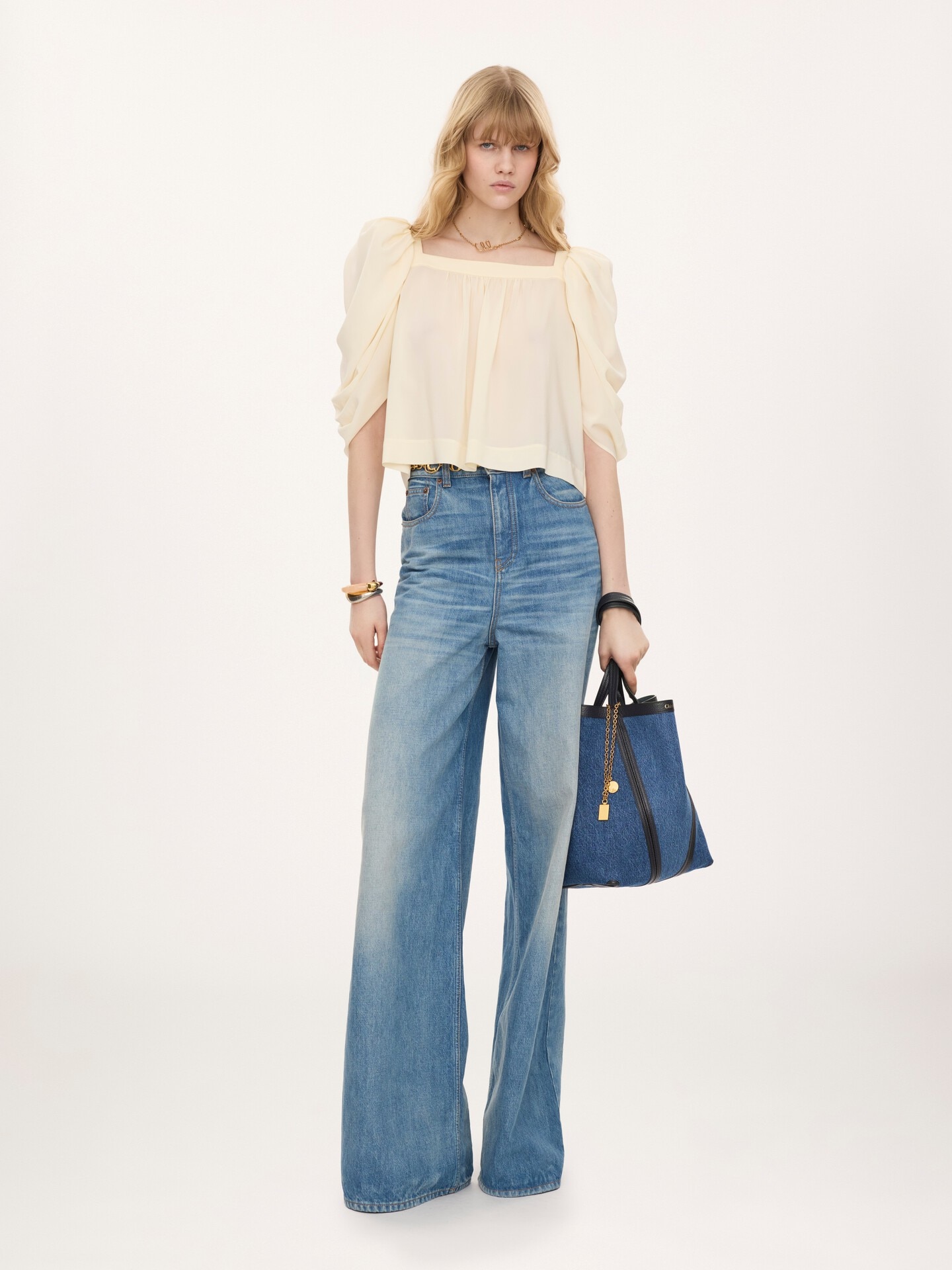 Chlo&eacute; Spin tote bag in denim - 7