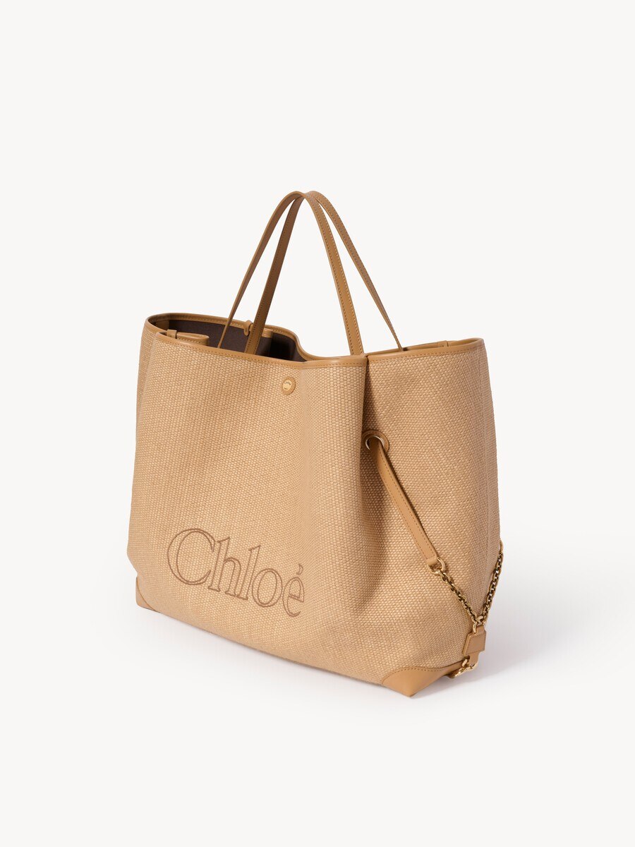 Large Chlo&eacute; Clover double carry bag in raffia-effect fibres - 4