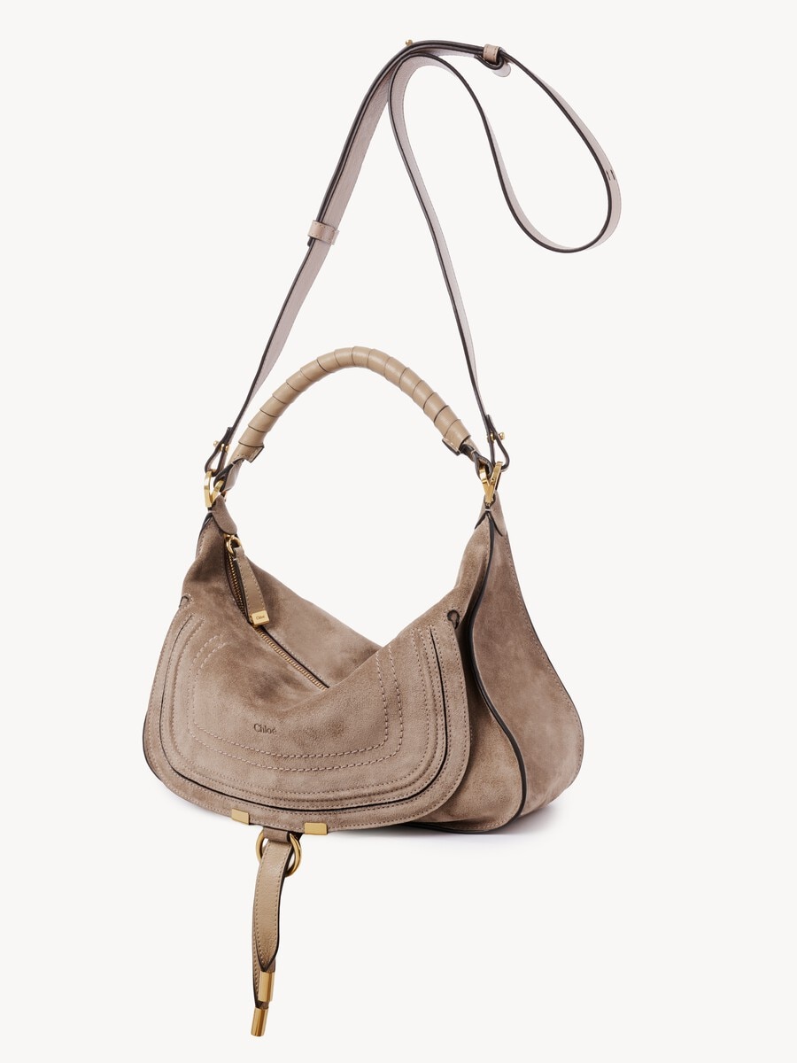 Small Marcie shoulder bag in suede leather - 4