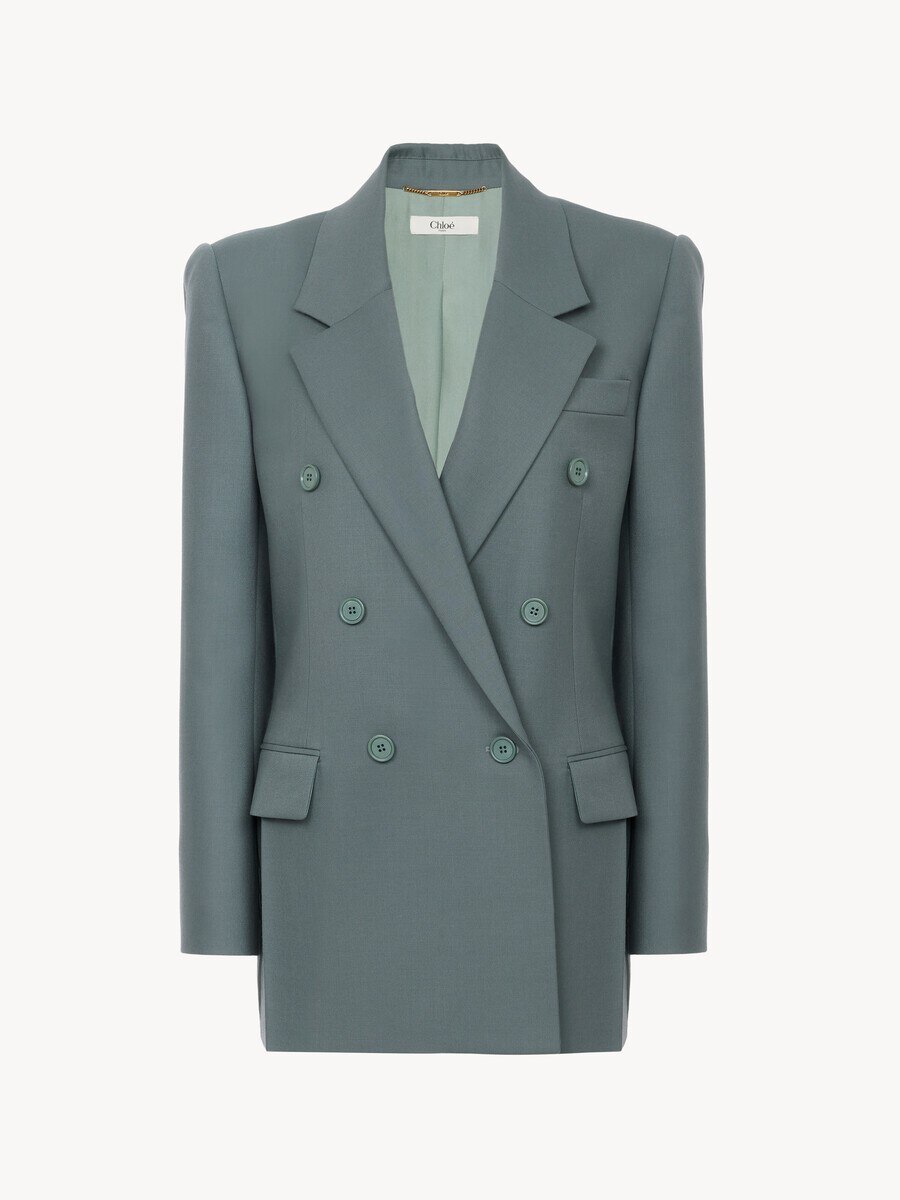 Double-breasted tailored jacket in wool gabardine - 2