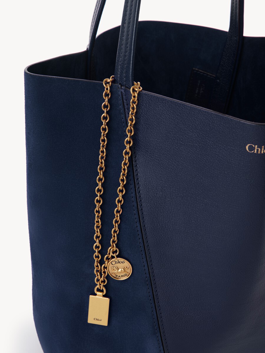 Chlo&eacute; Spin tote bag in grained & suede leather - 6
