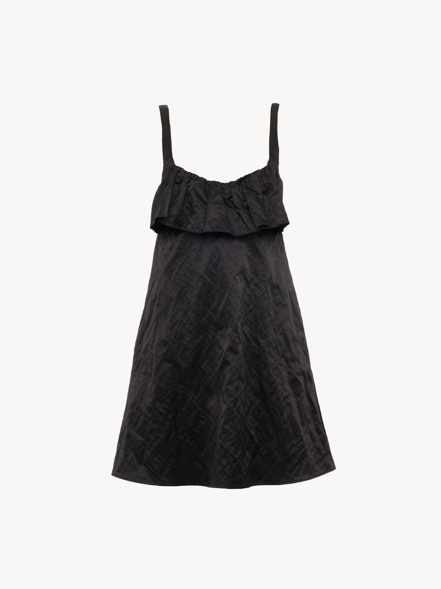 Mini robe sans manches en satin technique lav&eacute; - 2