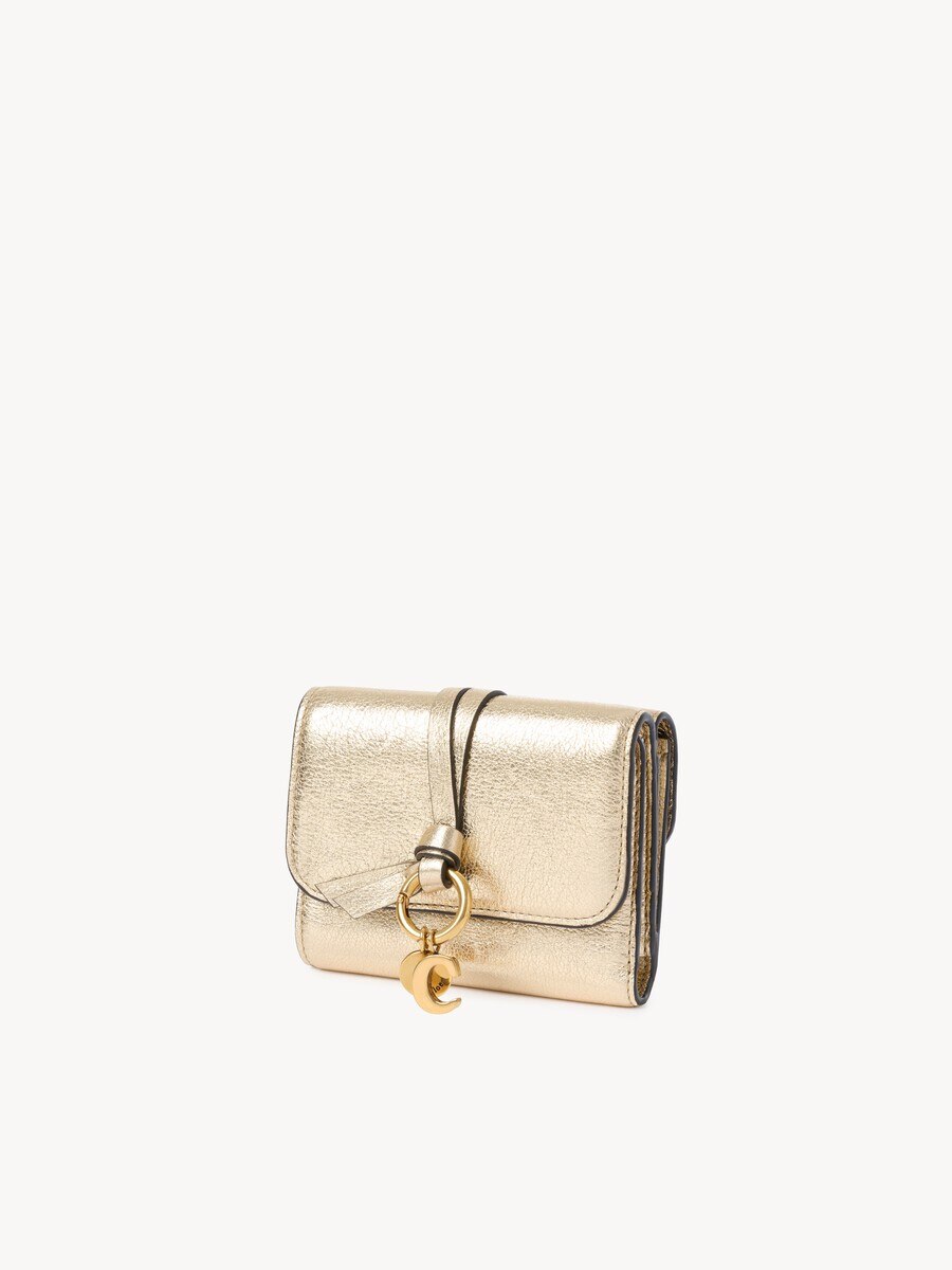 Small Alphabet tri-fold in metallized leather - 3