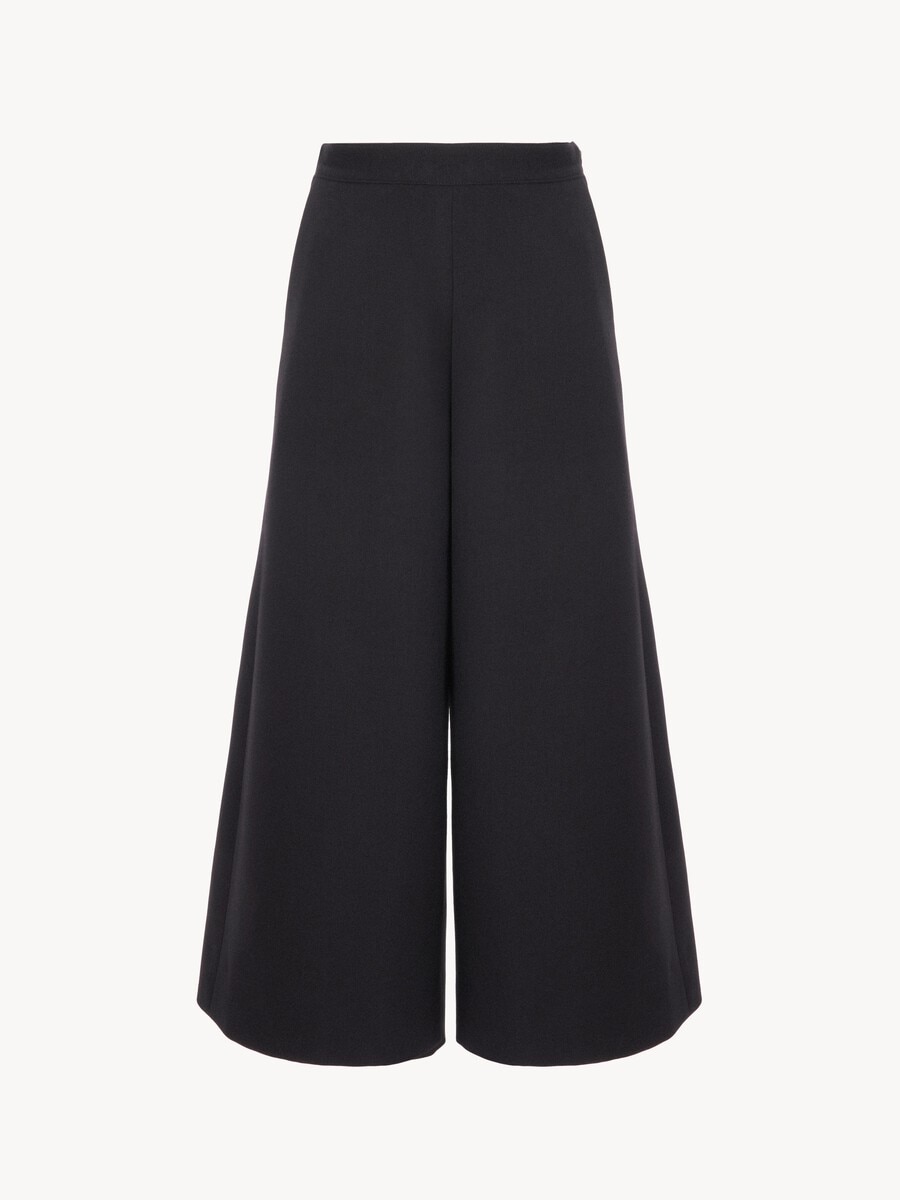 Wide-leg tailored pants in wool cr&ecirc;pe - 2