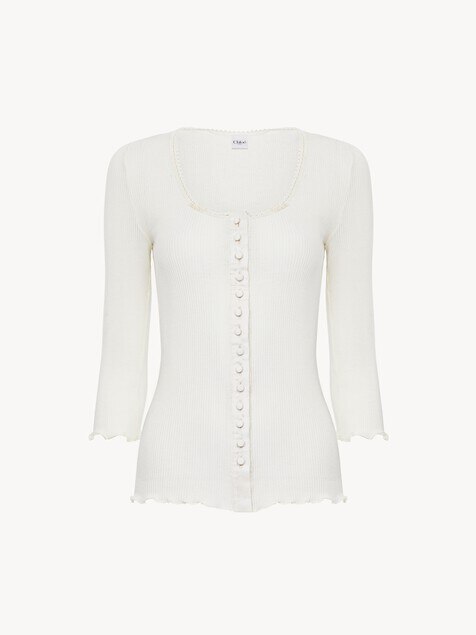Fitted top in cotton & silk jersey
