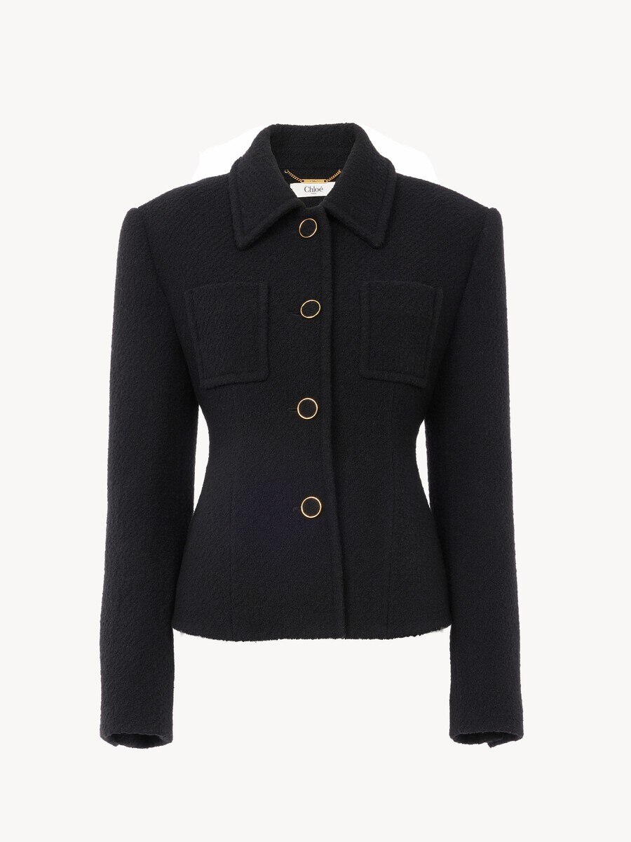 Fitted tailored jacket in wool bouclette - 2