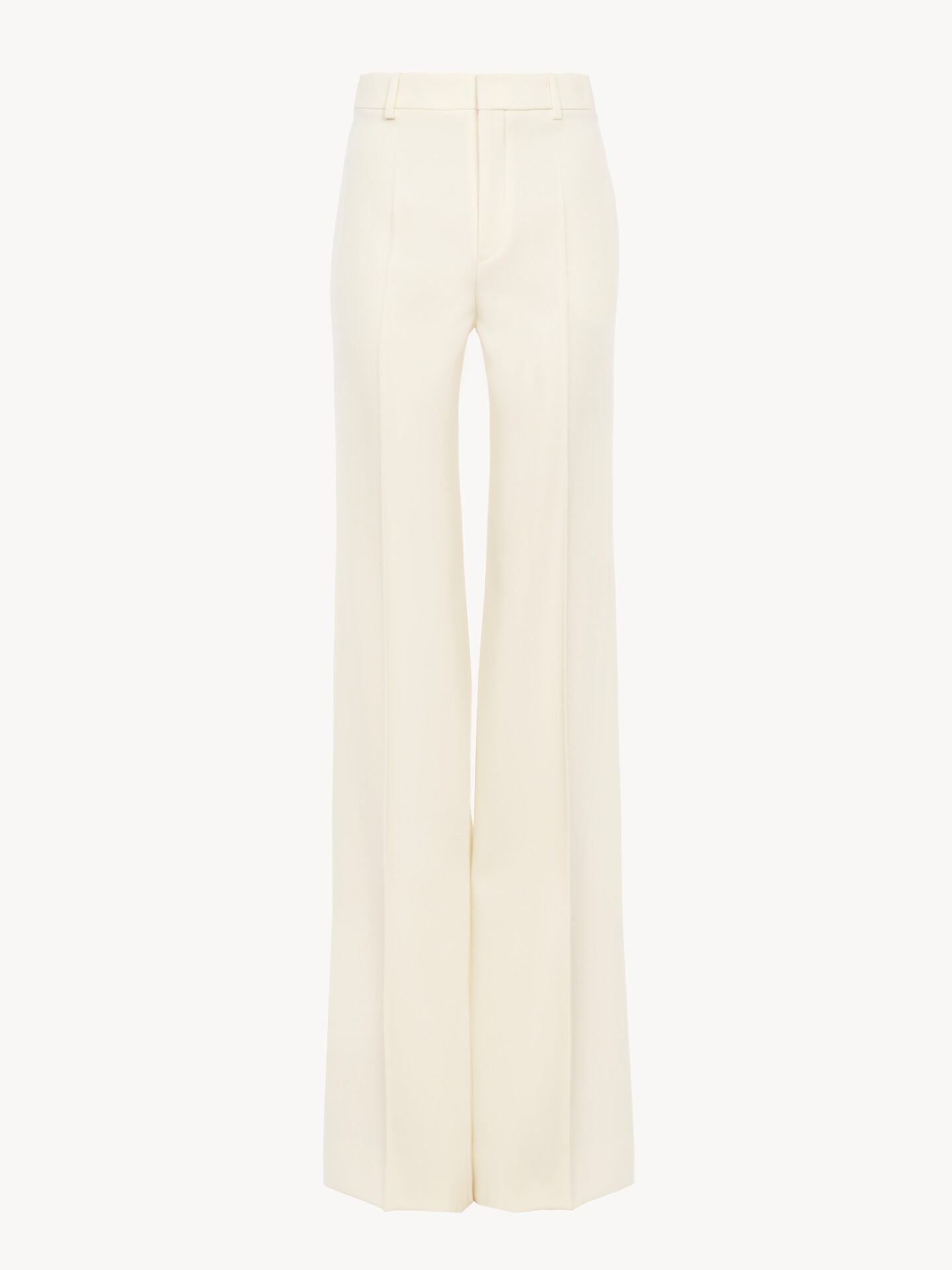 High-rise flared pants in wool grain de poudre - 2.0