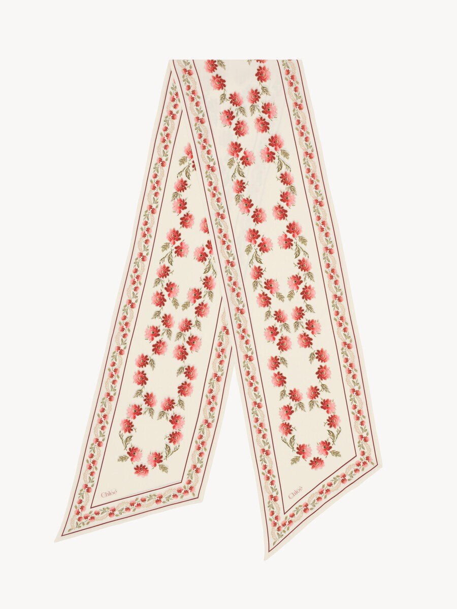 Pa&ntilde;uelo bandeau Chlo&eacute; Folk de crep&eacute; de seda - 1