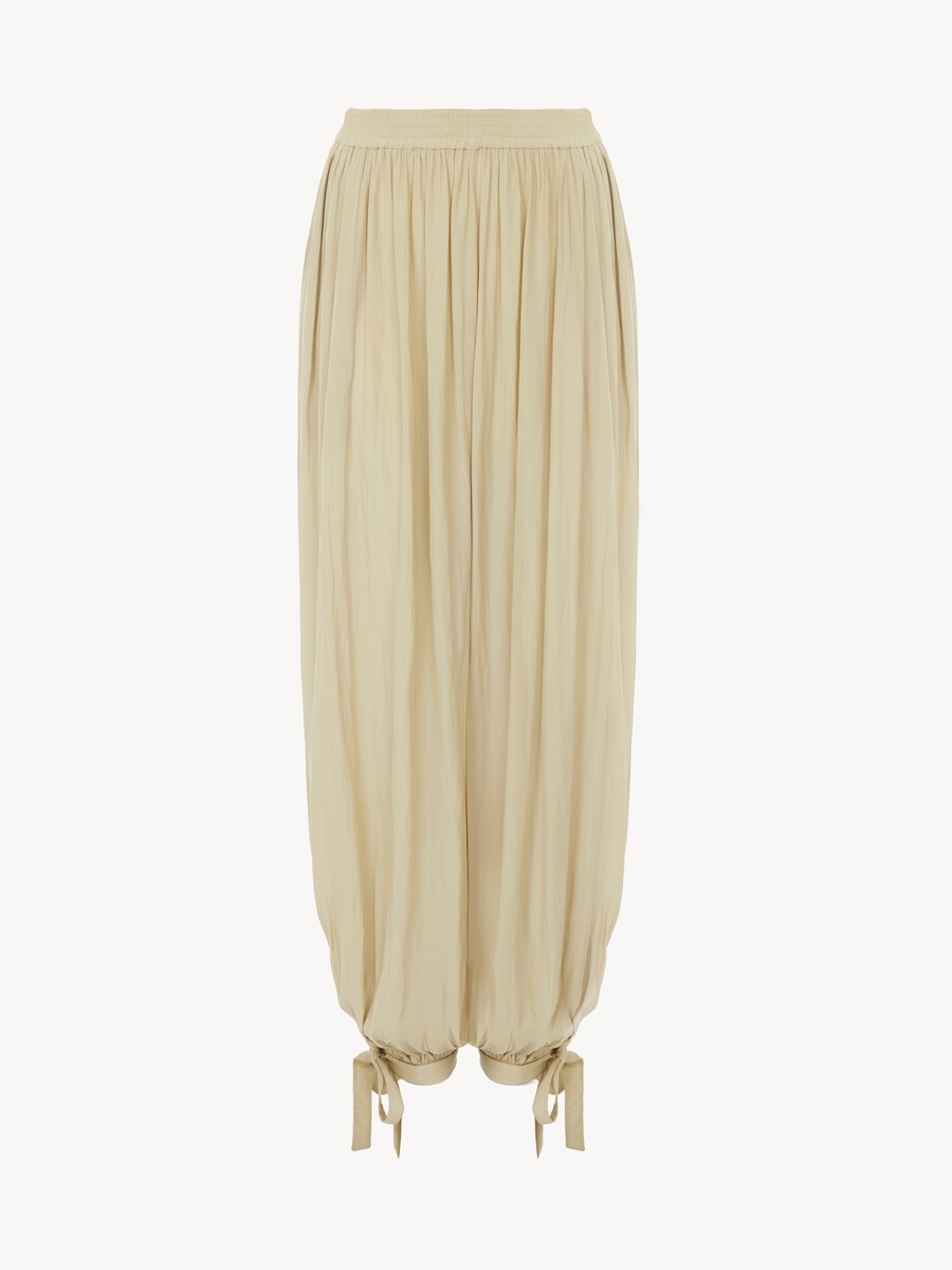 Fluid pleated trousers in washed technical satin - 2