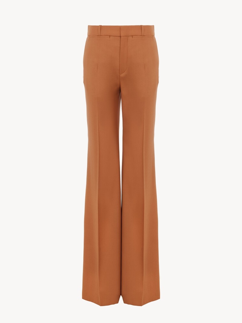 High-rise flared pants in wool gabardine by Chloé