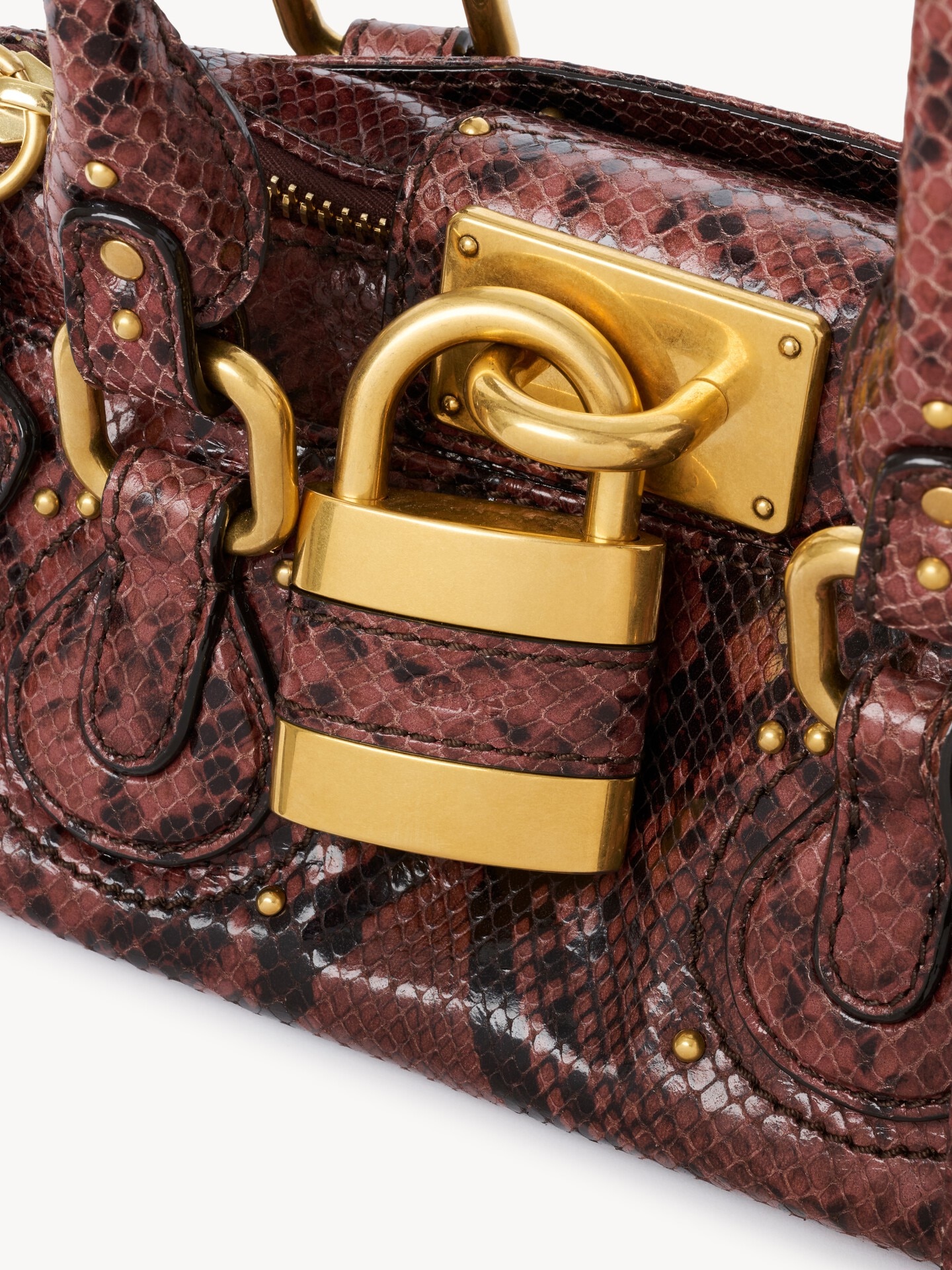 Bolso Paddington peque&ntilde;o de cuero efecto pit&oacute;n - 6.0