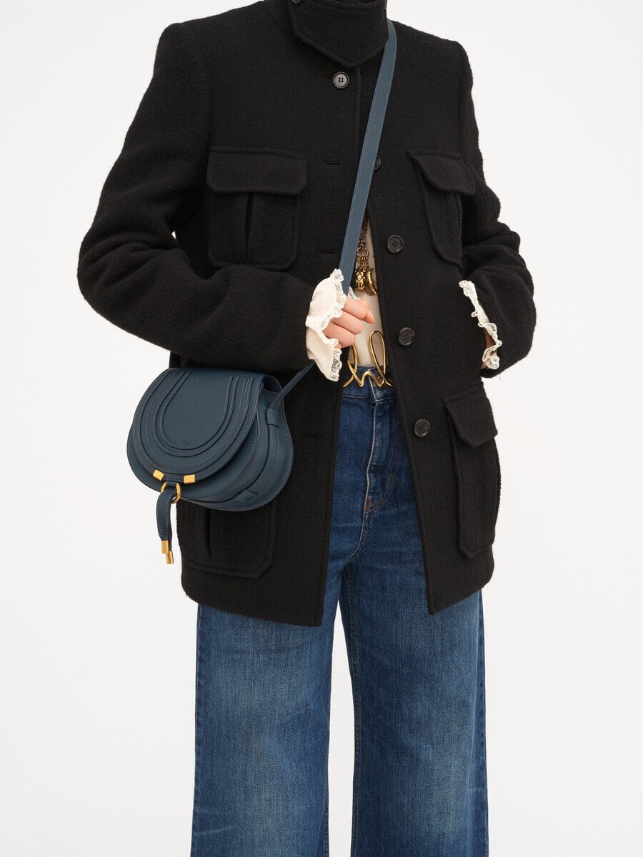 Small Marcie saddle bag in grained leather - 3