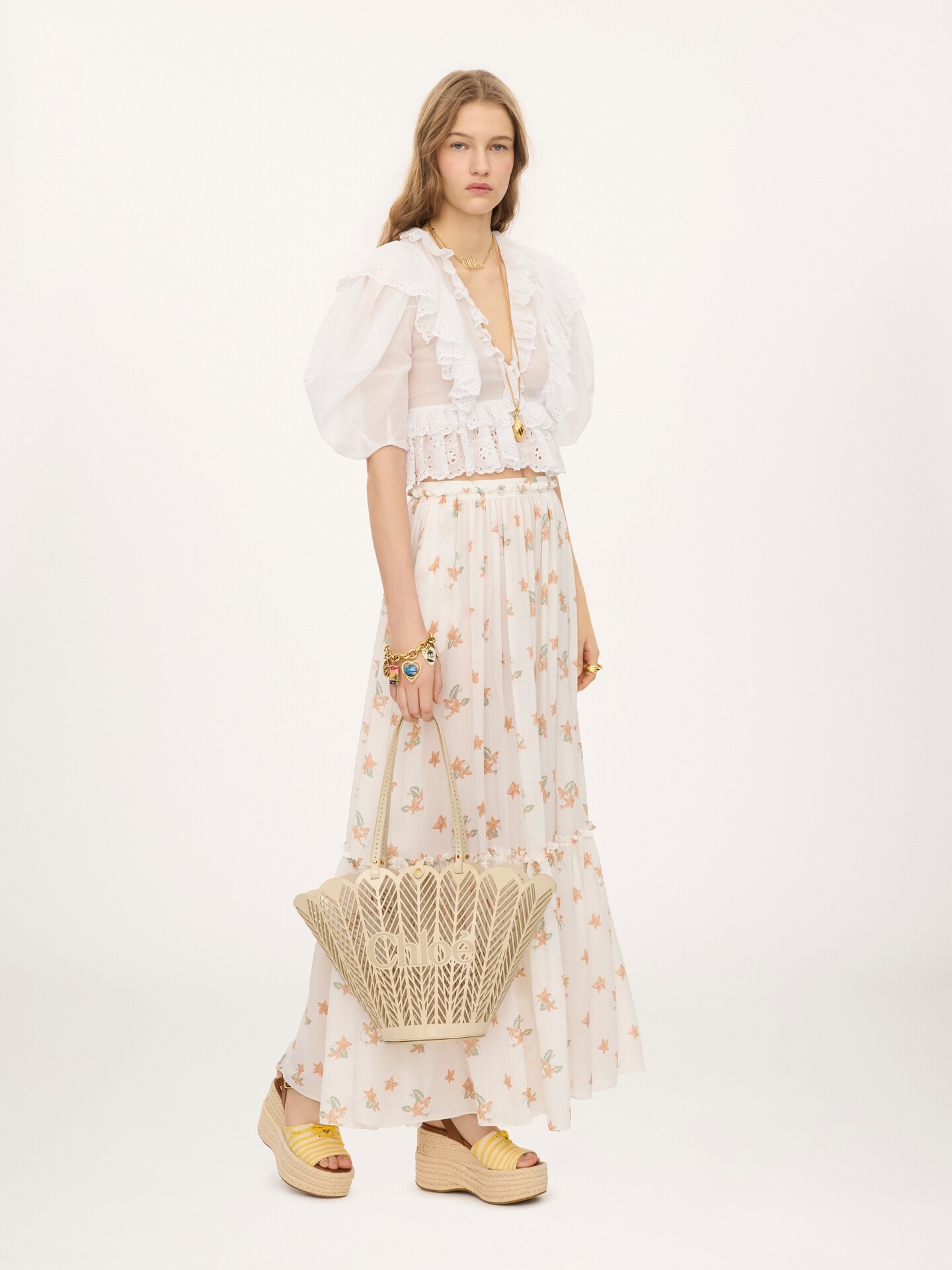 Chlo&eacute; Soleil basket bag in patent calfskin - 7.0