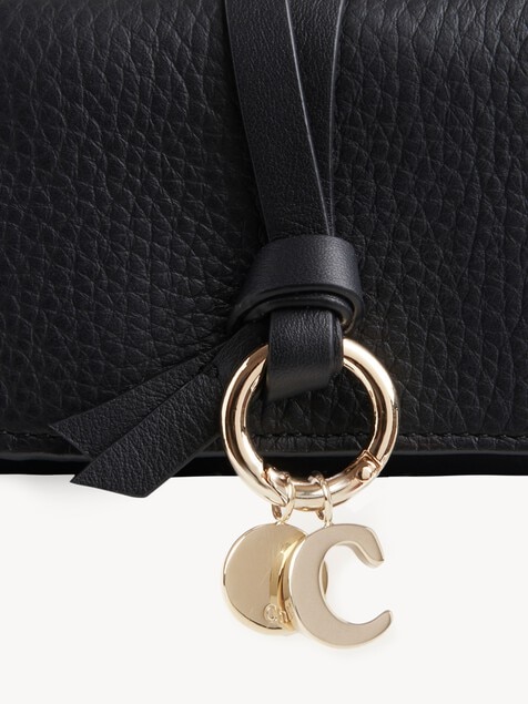 Mini Alphabet tri-fold in grained leather