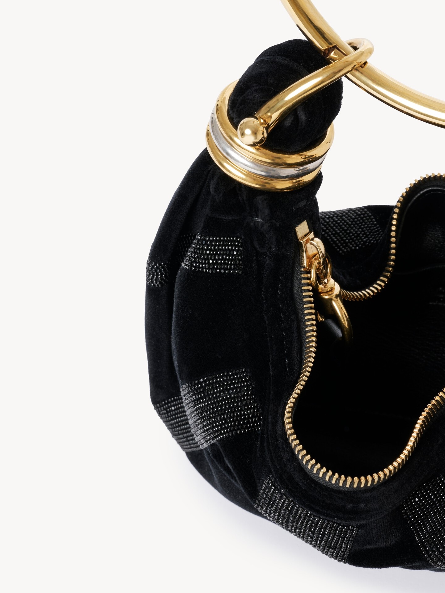 Mini Bracelet Hobo bag in velvet - 5
