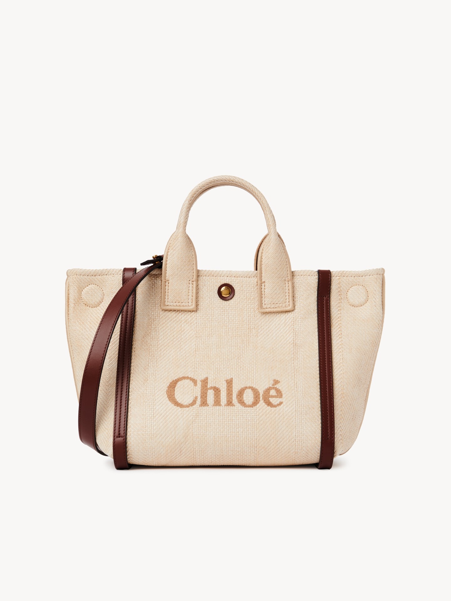 Small Chlo&eacute; Carry tote bag in raffia-effect fibers - 5