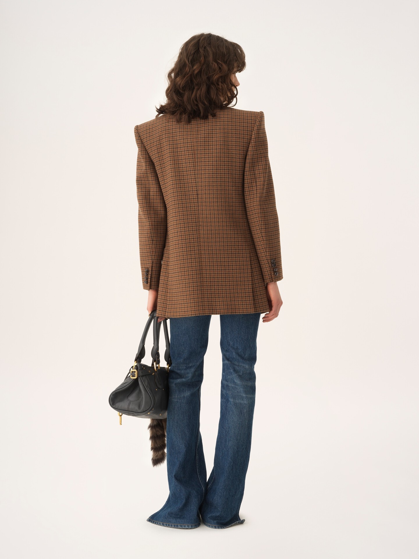 Double-breasted tailored jacket in houndstooth wool - 7