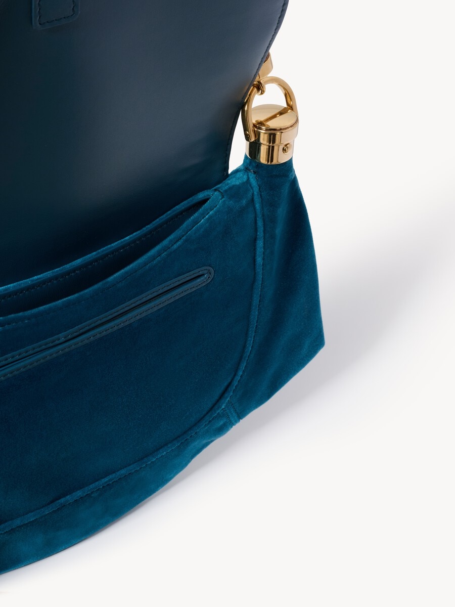 Small Marcie Foulard hobo bag in velvet with studs - 5