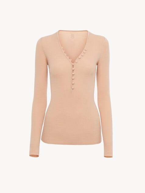 Camisa Henley de punto de lana merina