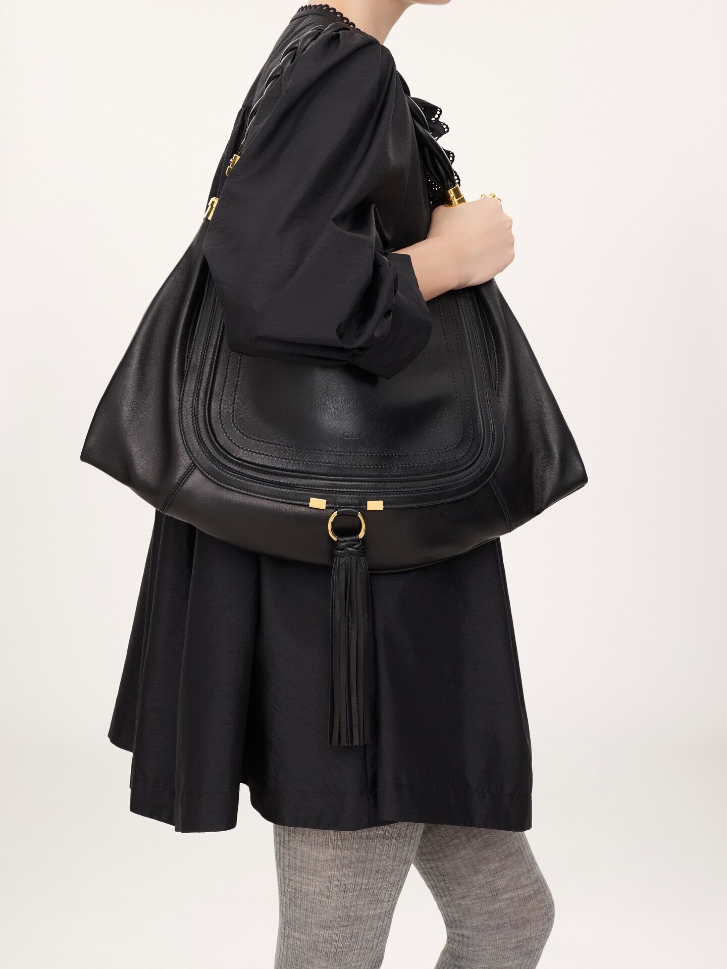 Large Marcie Foulard hobo bag in soft leather - 2.0