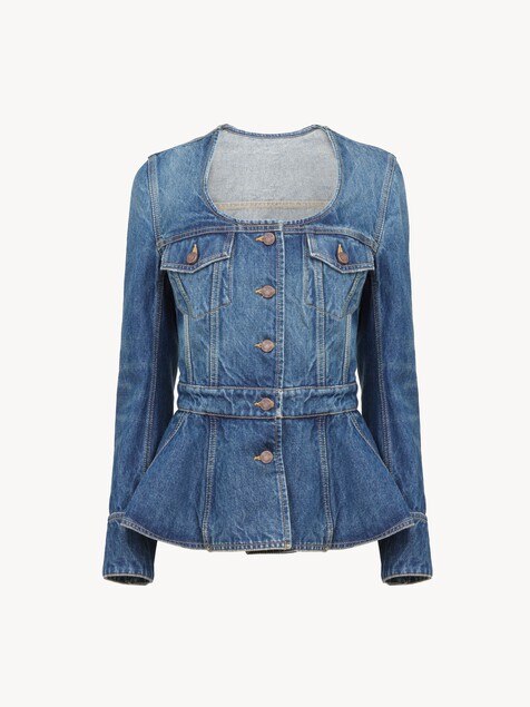 Reitjacke aus Denim mit Sch&ouml;&szlig;chen