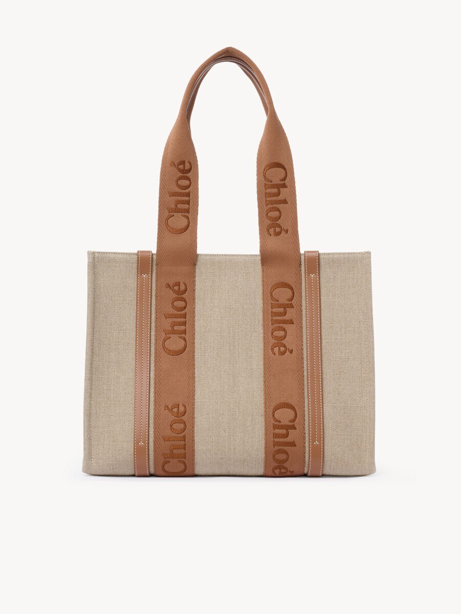 Woody tote bag in linen - 1