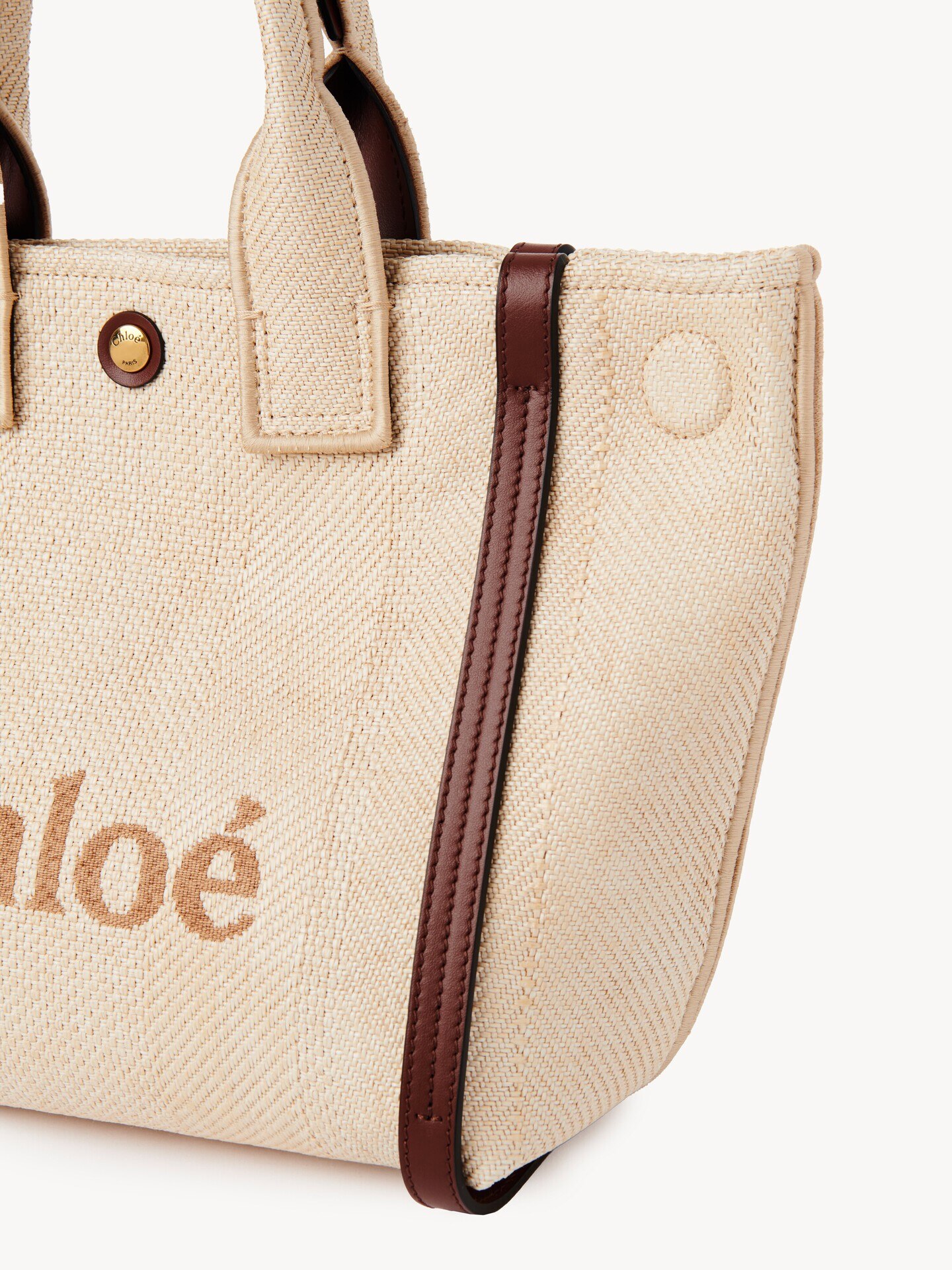 Small Chlo&eacute; Carry tote bag in raffia-effect fibres - 7