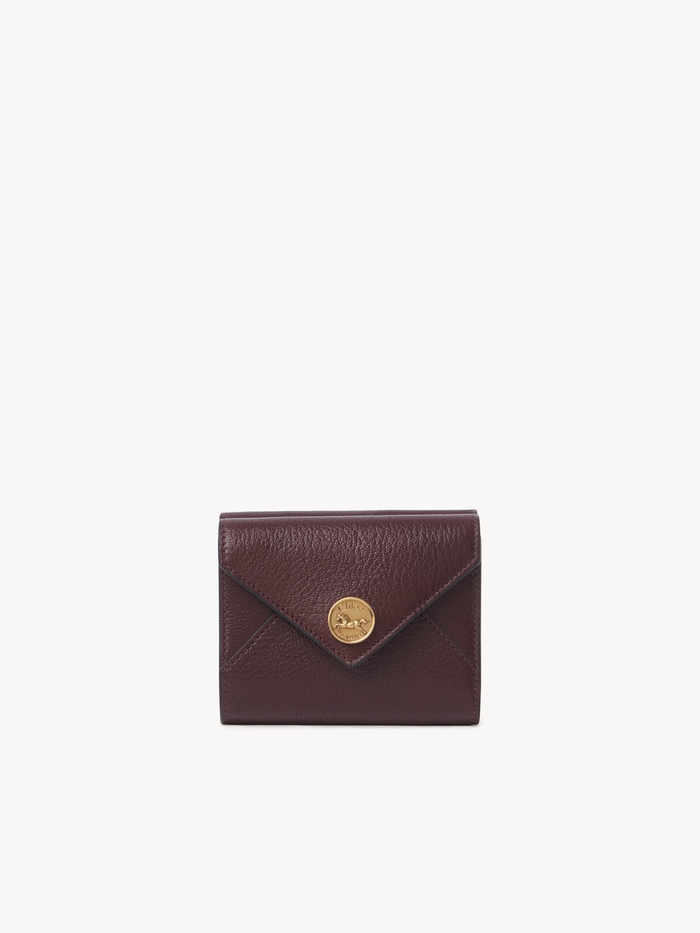 Petit portefeuille &agrave; trois volets Envelope en cuir grain&eacute; - 2