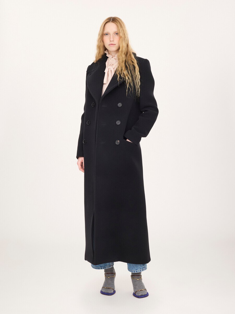 Long double-breasted coat in double-face wool - 6